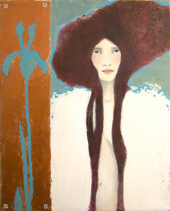 Karine Stader, Perfumed coat, Mixed Media on canvas, 30x24 cm, €.280,-