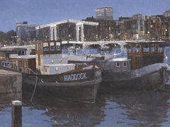 Walter Stoelwinder, Haddock bij Magere Brug, 980 euro, Olie op paneel in baklijst, 30x40 cm