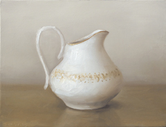 Serge de Vries, Wit Kannetje, 245 euro, Olieverf op doek, 17x13 cm