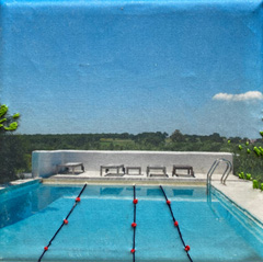 Annette van Waaijen, Pool, Gemengde techniek met foto en borduurgaren, 10x10 cm, €.110,- (ook in opdracht vanaf 175 euro)