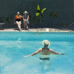 Annette van Waaijen, The Pool Rio, 345 euro, Gemengde techniek met foto in lijst, 20x20 cm