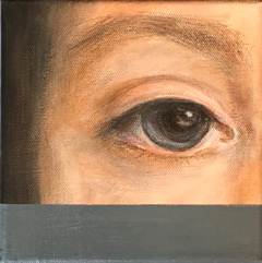 Antje Weber, Ocean Eyes, Acryl op doek, 16x16 cm, €.130,-