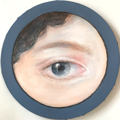 Antje Weber, Blue lovers eye, 110 euro, 20 cm, Acryl op doek zonder lijst