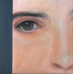 Antje Weber, Blue eye, Acryl op doek, 20x20 cm, €150,-