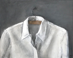 Antje Weber, White Shirt, 150 euro, Acryl op doek, 30x24 cm