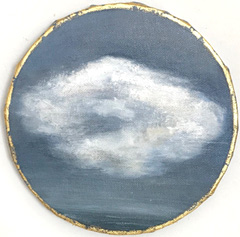 Antje Weber, Small Cloud, 90 euro, Acryl op canvas with gold leaf, 20 cm