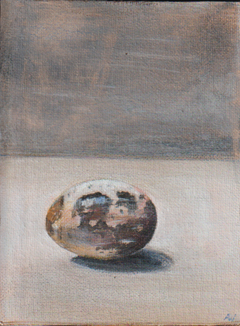 Antje Weber, Quaill egg, 120 euro, Acryl op doek/paneel, 12x16 cm