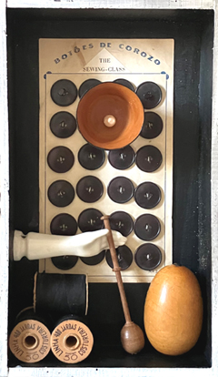 Antje Weber, The sewing class, 150 euro, Vintage sewing material, 16x5x27 cm