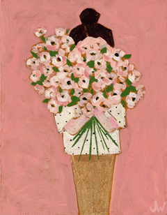 Joelle Wehkamp, Flowergirl G, 250 euro, Acryl op paneel in baklijstje, 18x14 cm
