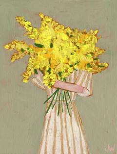 Joelle Wehkamp, Flowergirl H, 250 euro, Acryl op paneel in baklijstje, 18x14 cm