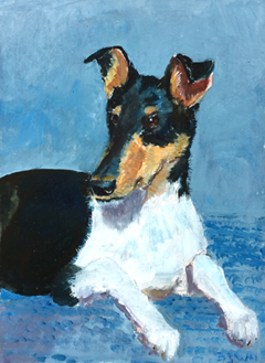 Barbara Wichers Hoeth, Daantje (in opdracht gemaakt), Olieverf op hout, 24x18 cm, €.450,-