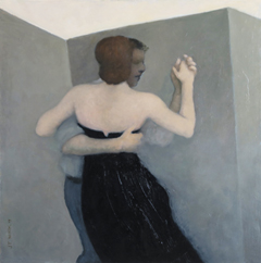 JoAnna Winik, Love stories: Dancers I, oil on wood panel, 41x41 cm, €.1100,-