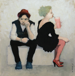 JoAnna Winik, Love stories: Milkshake, oil on wood panel, 41x41 cm, 975 euro
