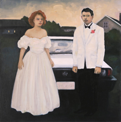 JoAnna Winik, Some Enchanted Evening, oil on wood panel, 41x41 cm, €.1100,-