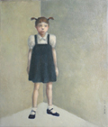 JoAnna Winik, Girl in the corner 1, Olie op doek, 38x33 cm, €.800,-