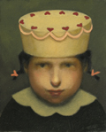 JoAnne Winik, Pastryhead 3, Olieverf op doek, 27x22 cm, €.500,-