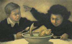 JoAnne Winik, Sopa de Marisco, Olieverf op doek, 33x54 cm, €.1050,-