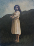 J.T. Winik, Nostalgia Girl 3, Oil on canvas, 33x24 cm, €.650,-