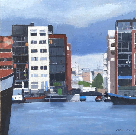 Gineke Zikken, Java-Eiland, 1300 euro, Olieverf op doek in baklijst, 50x50 cm