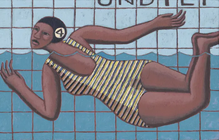 Aline Jansma, 1000 meter, Oil on panel, 18x29 cm, €.300,-