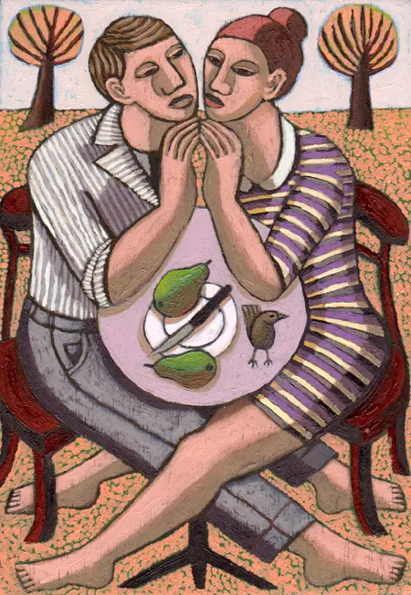 Aline Jansma, De Appel, Oil on panel, 23x16 cm, €.225,-