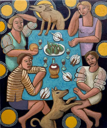 Aline Jansma, Herfstavond, 400 euro, Oil on panel unframed (none needed), 25x30 cm