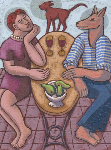 Aline Jansma, Het was maandag, het was nieuw, Oil on panel, 24x18 cm, €.275,-