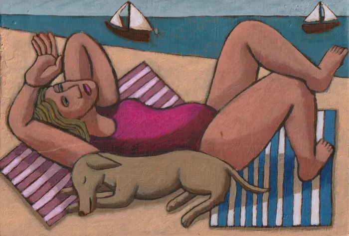Aline Jansma, Noorderzeestrand, Oil on panel, 16x24 cm, €.225,-