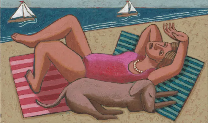 Aline Jansma, Noordzeestrand, 275 euro, Oil on panel, unframed, 25x15 cm