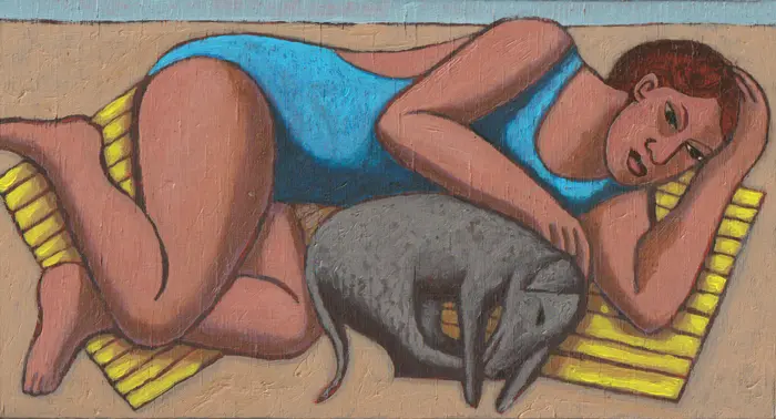Aline Jansma, Renesse Strand, 250 euro, Oil on panel unframed (none needed), 13x24 cm