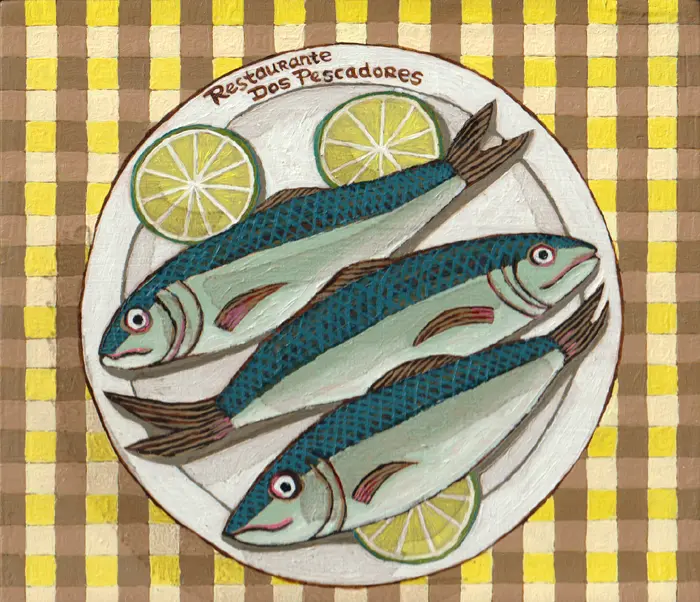 Aline Jansma, Restorante Dos Pescadores, Oil on panel, 25,5x25 cm, €.300,-