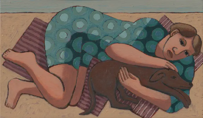 Aline Jansma, Strand Camperduin, 275 euro, Oil on panel, unframed, 15x25 cm