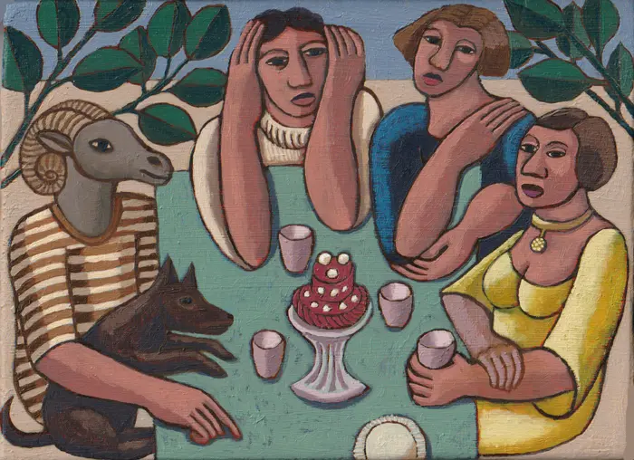 Aline Jansma, Voorjaarsverjaardag, Oil on panel, 17,5x24 cm, €.275,-
