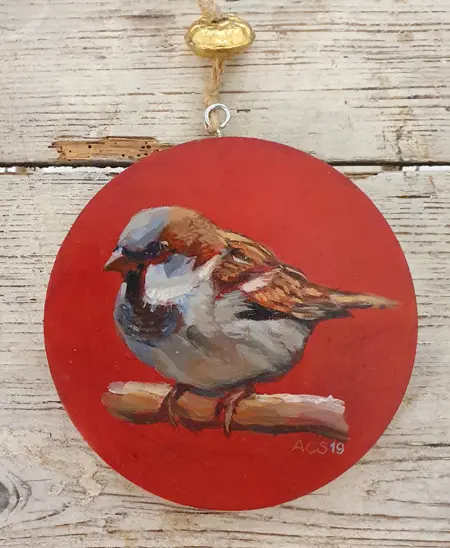 Aline Sprokkereef, Mus, Oil on wood, 13 cm, €.95,