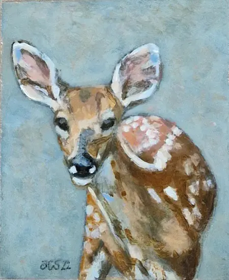 Aline Sprokkereef, Ree-Eastmar, 185 euro, Acrylic on block panel, unframed, 9x11x2 cm