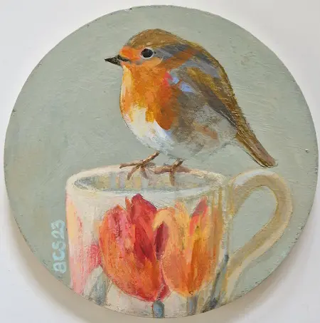 Aline Sprokkereef, Robin Emmal, 195 euro, Acrylic on wood, 13 cm