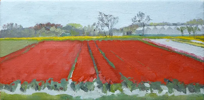 Anne Jitske Salverda, Een hele mooie dag 2, Oil on canvas, 15x300 cm, €.225,-