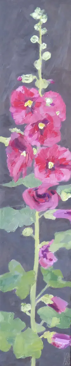 Anne Jitske Salverda, in de tuin van een oude vriendin, 575 euro, Oil on canvas, unframed, 100x20 cm