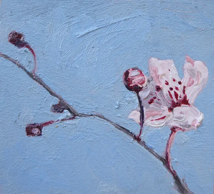 Anne Jitske Salverda, Spelen in het atelier, Oil on panel, 10,5x11,5 cm excl. frame, €.135,- in frame €.175,-