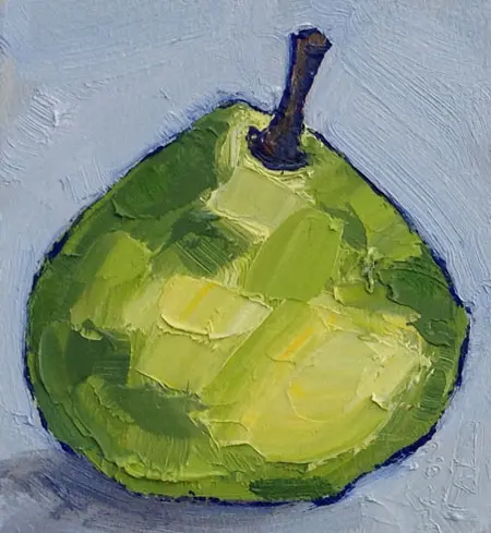 AnneJitske Salverda, Stoofpeertje 3, 135 euro, Oil on panel, unframed, 11,5x10,5 cm excl. frame