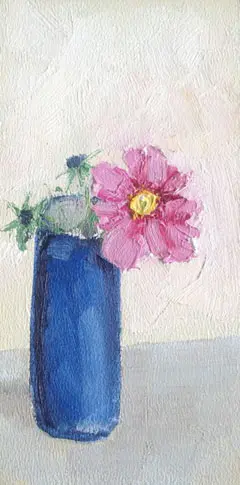 Anne Jitske Salverda, Tuinfeestje 1,180 euro, Oil on panel, unframed, 26x13 cm
