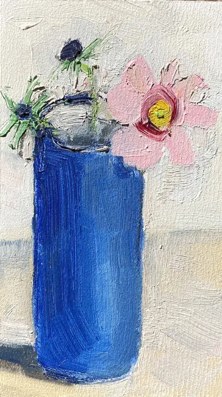 Anne Jitske Salverda, Tuinfeestje 2, 135 euro, Oil on panel, unframed, 15x8 cm