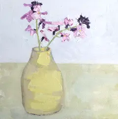 Anne Jitske Salverda, Verbena, ze stralen met tegemoed,275 euro, Oil on panel, unframed, 20x20 cm
