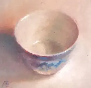 Anneke Elhorst, Blauw Deco, 295 euro, Oil on wood, unframed, 15x15 cm
