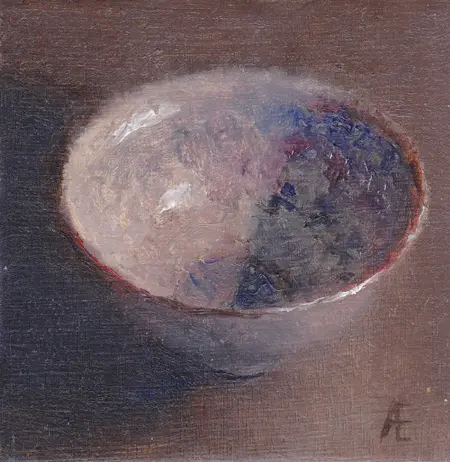 Anneke Elhorst, Chinese Kom, Oil on panel, 11x11x6 cm, €.250,-