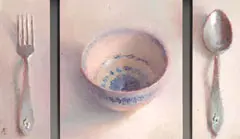 Anneke Elhorst, Drieluik, 425 euro, Oil on panel, 2x 4x12 en 10x12 cm