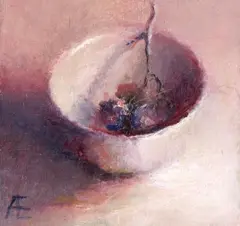 Anneke Elhorst, Druiven 2, 150 euro, Oil on panel, 8x8x2,5 cm