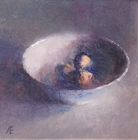 Anneke Elhorst, Fruit, Oil on panel, 11x11x6 cm, €.250,-