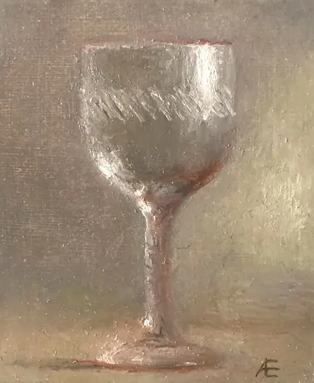 Anneke Elhorst, Glaasje 2, 220 euro, Oil on panel, 12x10x3 cm