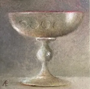 Anneke Elhorst, Glaasje 3, 220 euro, Oil on panel, 12x12x3 cm